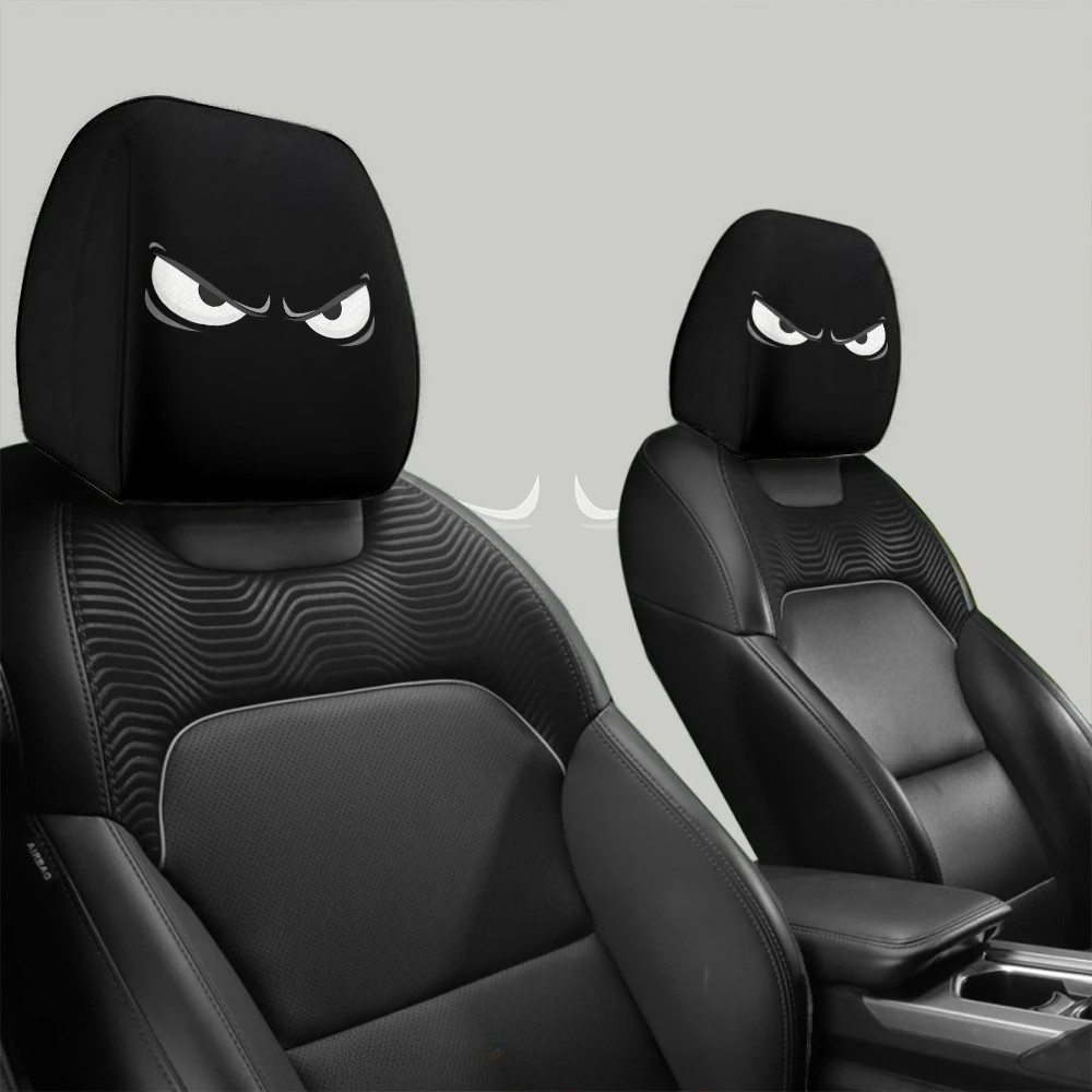 2PCS Evil Eye Printed Car Headrest Covers | 100% Durable Comfortable Snug Fit | Hot Sale Auto Interior Decor Accessories