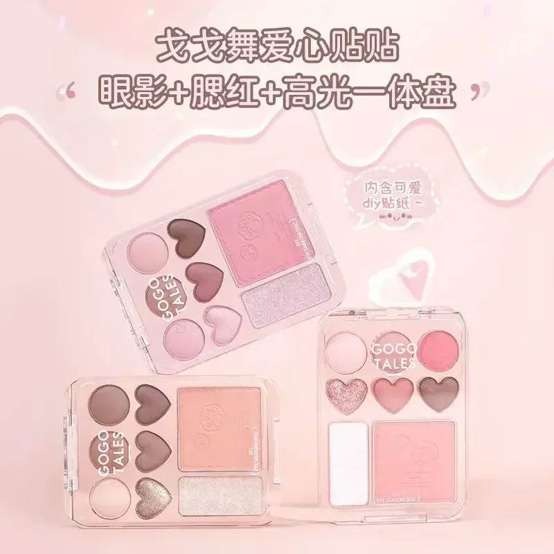 Gogo Tales Oogschaduw Palet Langdurige Gemakkelijke Kleur Matte Parel Blush Accentueren Natuurlijke Nude Make-Up Geperste Glitter Oogschaduw