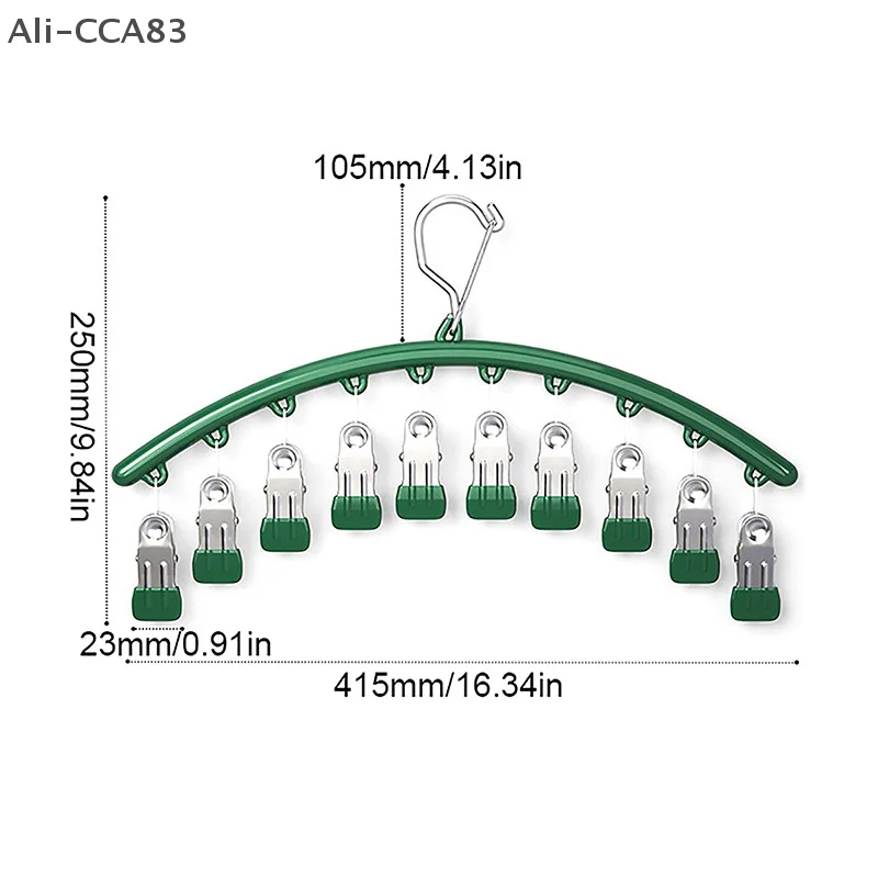 

CCA83-10 Clips Steel Sock Clip Pace-Saving Arc Sock Drying Rack Windproof Non-slip Clothes Rack Underwear Clip Towel Hanger