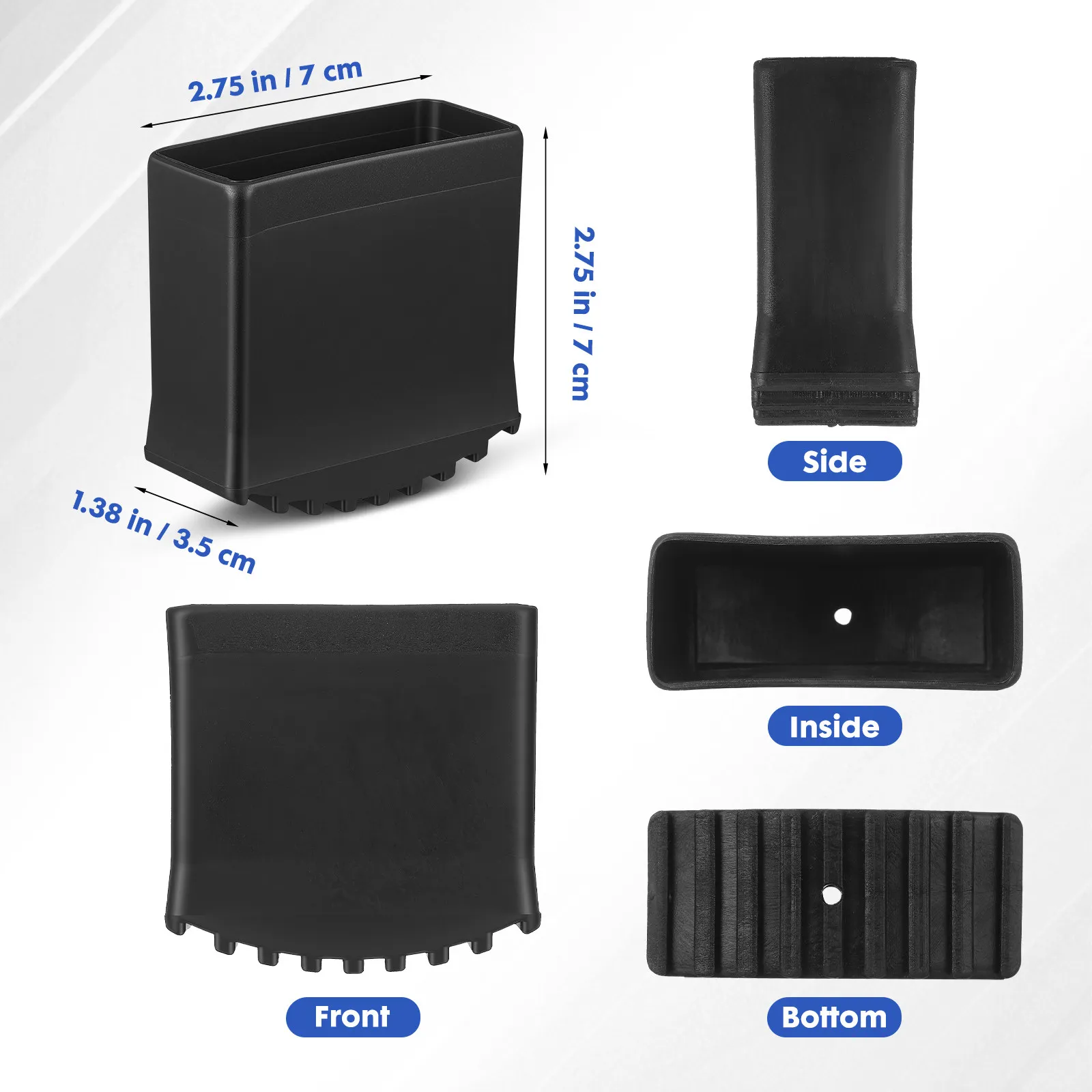 4Pcs Ladder Feet Covers Non-Slip Rubber Protective Pads Floor Sound Insulation Ladder Foot Protector Stable Safety Accessory
