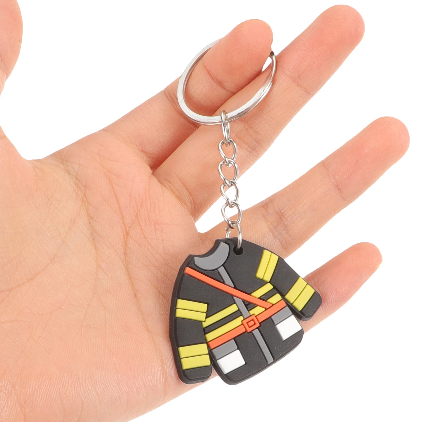 12 Pcs Firefighter Party Favors Badge Accessories Gift Key Chain Decorative Bags Ring Plastic Pendant Child