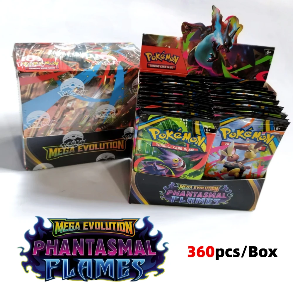

360 Pcs/Set Pokemon Card MEGA EVOLUTION Phantasmal Flames English Booster Battle Transaction Card Toy Gift