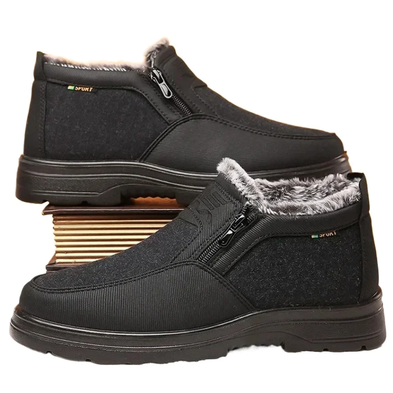 

Men's New Plush Warm Anti Slip Waterproof Snow Boots Outdoor Work Travel Leisure Shoes 2026 Cotton Shoes Middle-aged Elderly