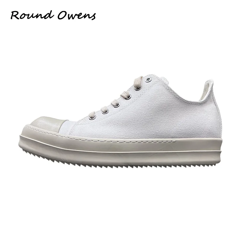 Dekhew Canvas Men Low Top White Thick Sole Lace Up Summer Luxury Sneakers Casual Flats Ro Shoes Women Loafers High Quality