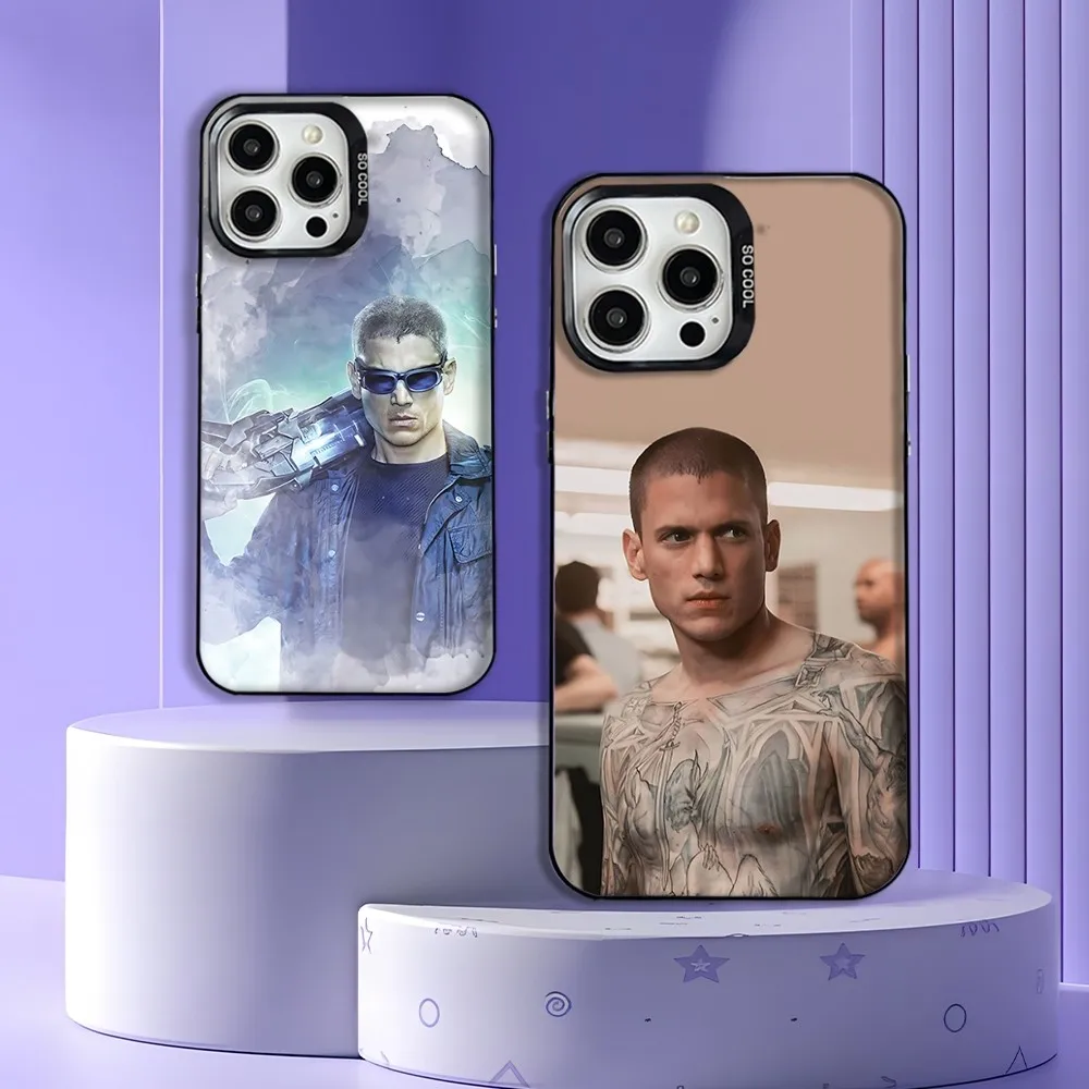 

W-Wentworth Miller M-Michael Scofield Phone Case For iPhone 16,15,14,13,12,11,Mini,Pro,E,MAX Gray Matte Silicone Black Cover