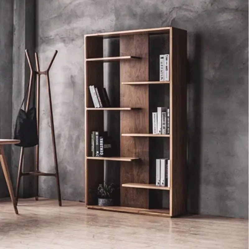 Solid Wood Bookcase Library Display Cabinet Separate Shelf Creative Screen Storage Entrance Bookshelf