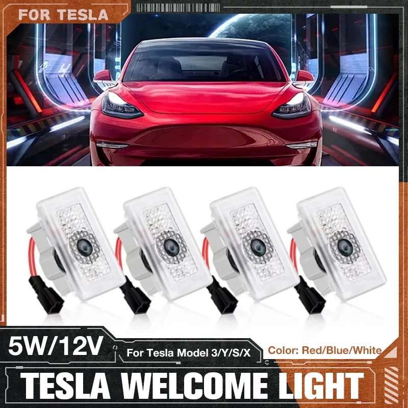 For Tesla Model 3/Y/S/X Projector Door Step Light Promotion Hot Sale Interior Lights Clear Display Luxury Feeling Accessories