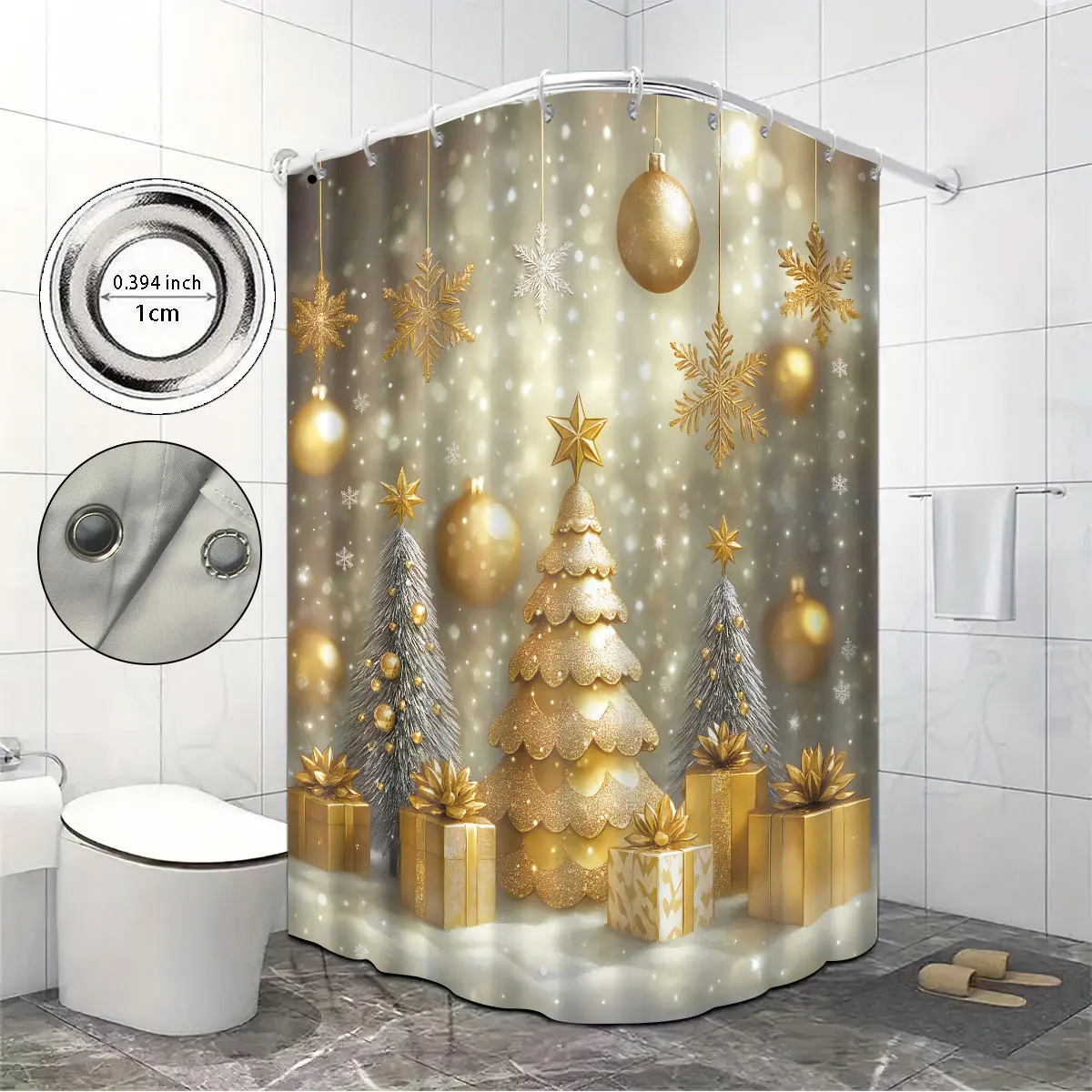 1Pc Golden Christma… - image