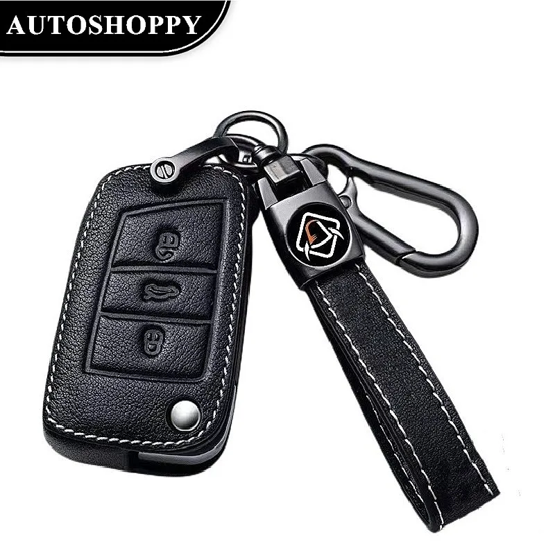 

Oil Leather Car Flip Key Case Cover Shell For Volkswagen Golf 7 MK7 Tiguan MK2 For Seat Ateca Leon FR Ibiza Skoda Octavia Kodiaq