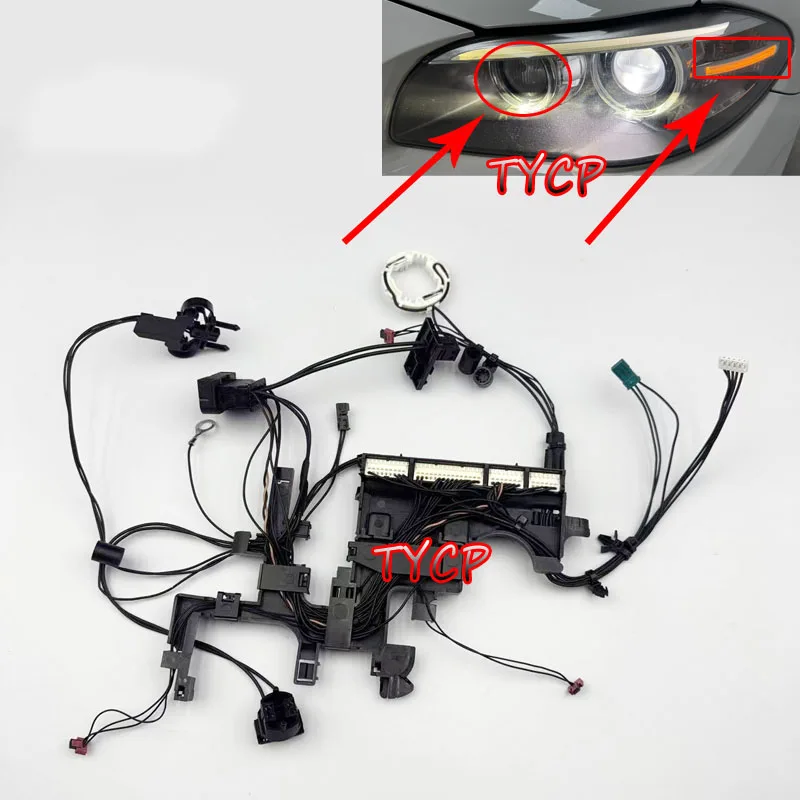 For BMW 5 Series F10 F18 Interior Plug Wiring Harness Assembly 2014-2017 Car Headlight Wiring Harness Component with AFS US