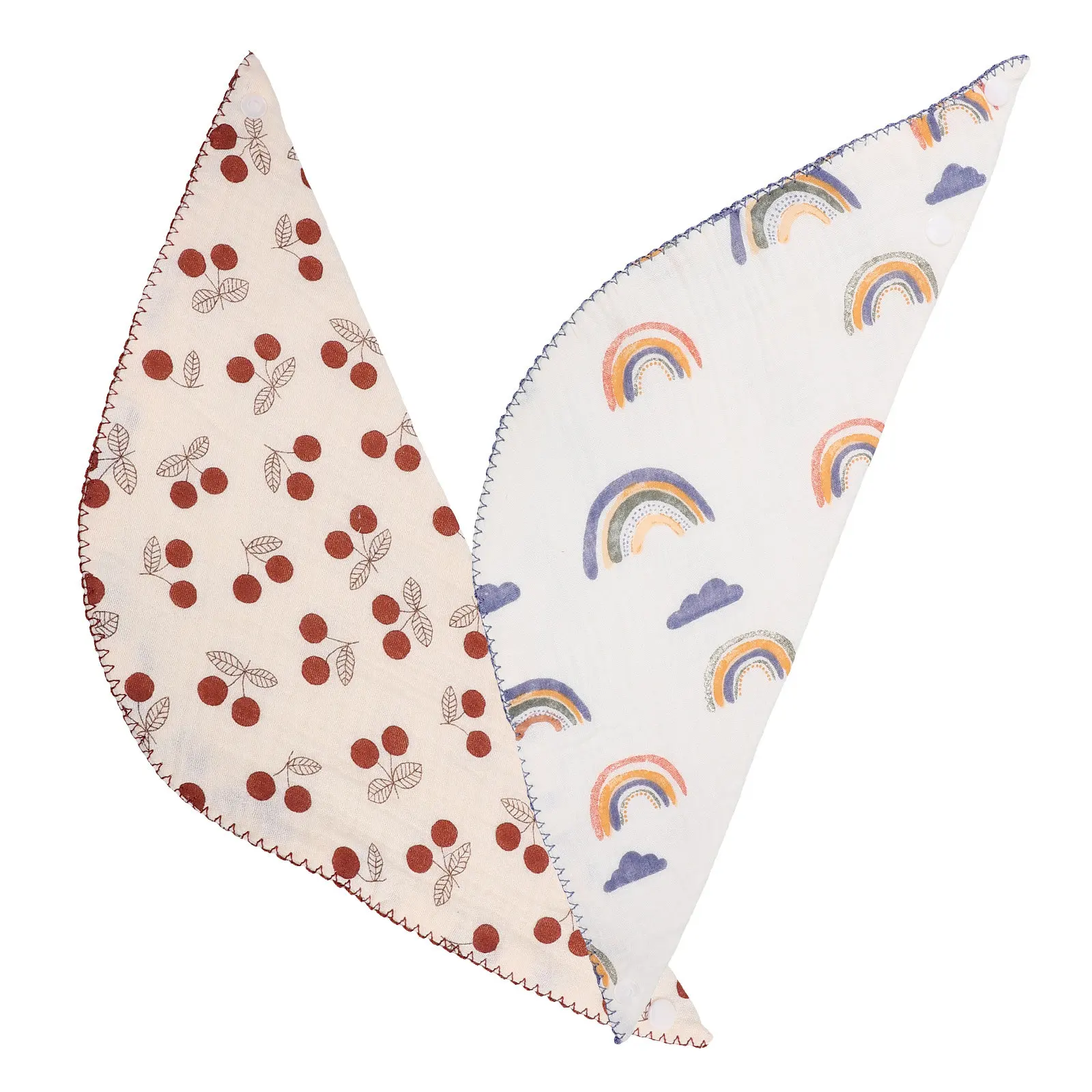 

2 шт. детских слюнявчиков-нагрудников из мягкого впитывающего хлопка, треугольные нагрудники для кормления и отрыжки для младенцев, малышей и новорожденных