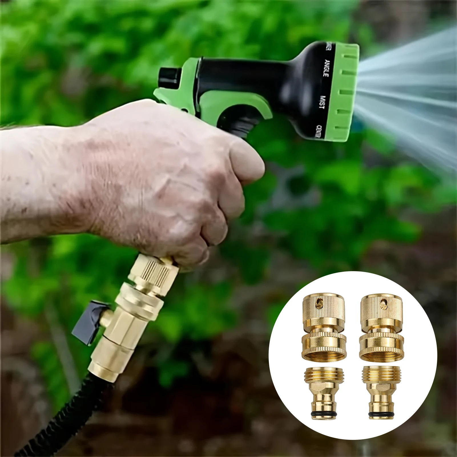 Garden Hose Quick Connector Male and Female Quick Connectors Set Universal Accessories for Bathroom Kitchen Garden
