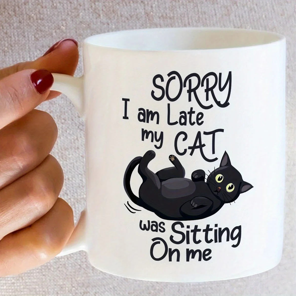 1 Funny Cat Shaped Ceramic Mug with 