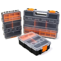 Plastic Portable Parts Toolbox Multi-Grid Combination Screw Storage Box Metal Parts Box Hardware tool Case repair tool box