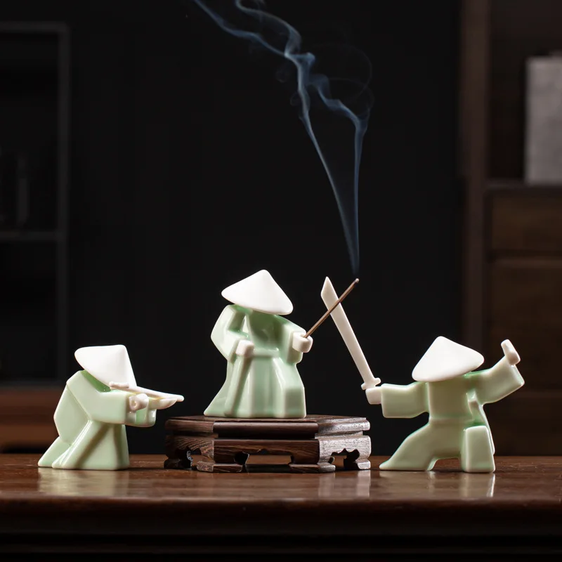 

Creative Samurai Modern Ceramic Incense Burner Home Decor Aromatherapy Holder Tea Pet Gift