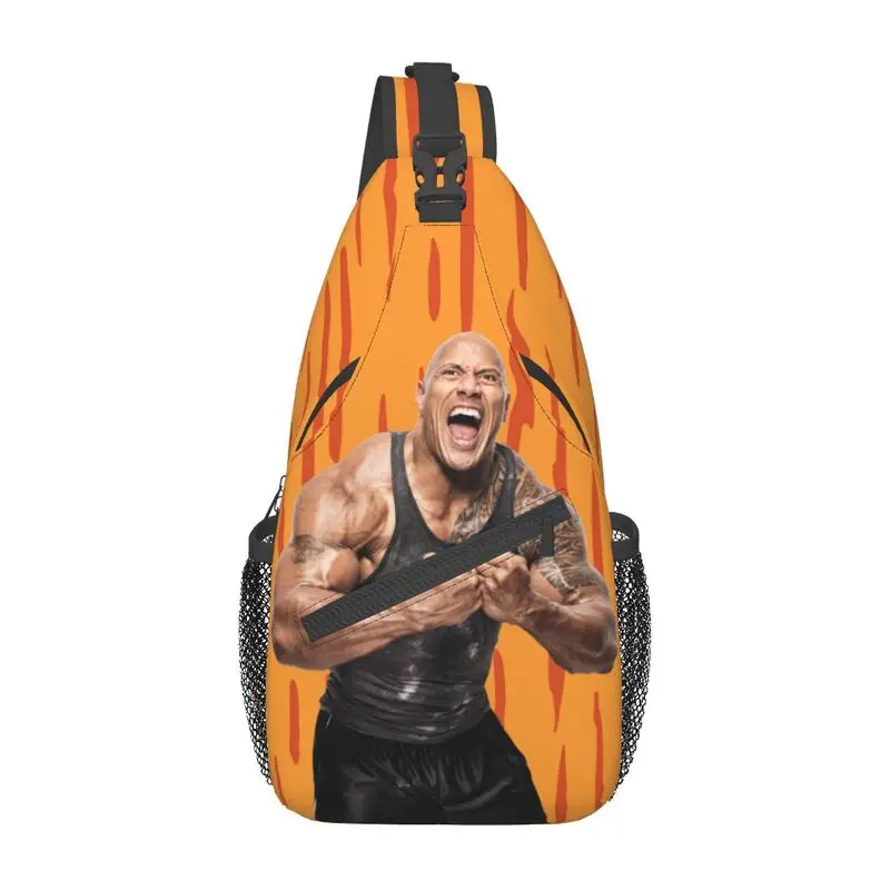 

Fashion Dwayne The Rock Johnson Meme Sling Bag for Traveling Men's Chest Crossbody Backpack Shoulder Daypack