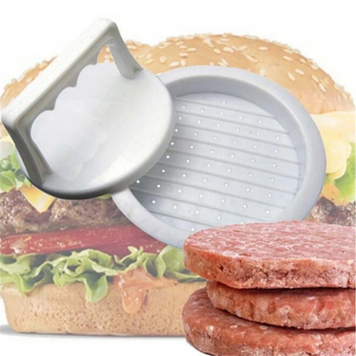 Kitchen Hamburger Meat Beef Maker Grill Burger Patty Mould Press Mold Tools Shape Hamburg Manual Press Mold Kitchen