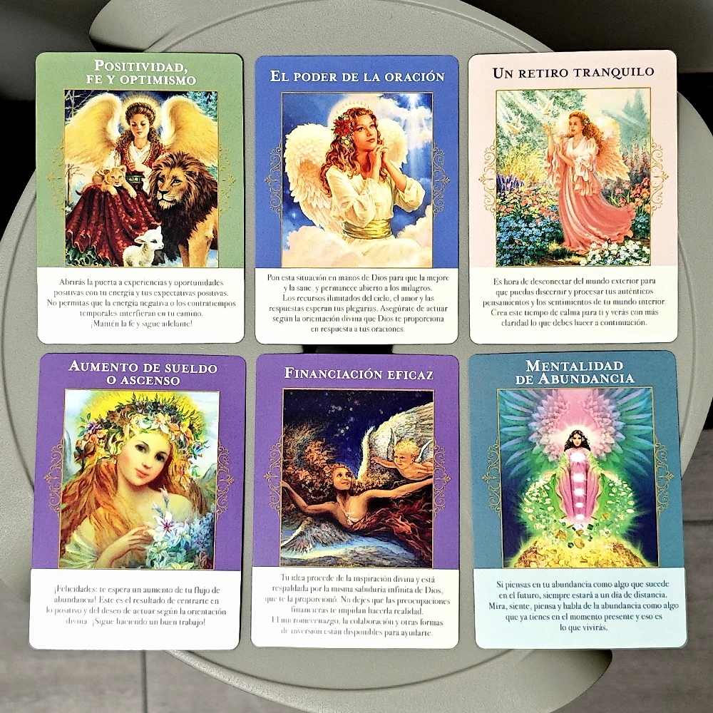 Angels of Abundance Oracle Deck 44 Pcs Oracle Cards 10.4*7.3cm Spanish Edition