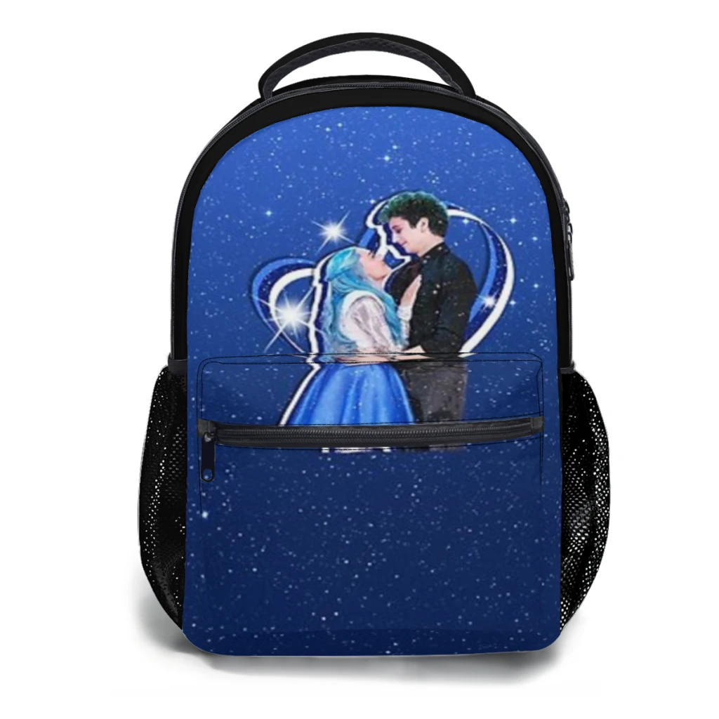 Mochila Super Glitter de Grande Capacidade, Bagpack de Livros Trendy, Zumbis 3 - Zed e Addison que Ama Milo e Homens de 17"