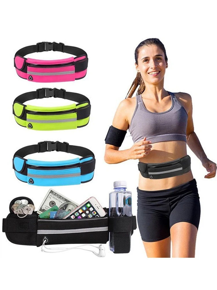 Tas pinggang olahraga luar ruangan anti maling untuk ponsel, multifungsi, tahan air, untuk pria dan wanita, model tersembunyi, kapasitas besar