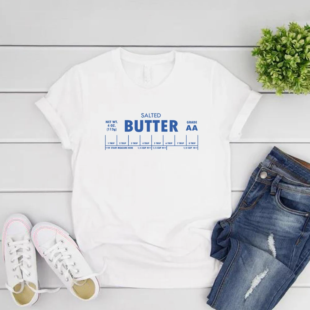 

Salted Butter T-shirt Stick of Butter Shirt Funny Baker Gift Men Women Short Sleeve T-shirts Butter Lover Gift Casual Tshirts