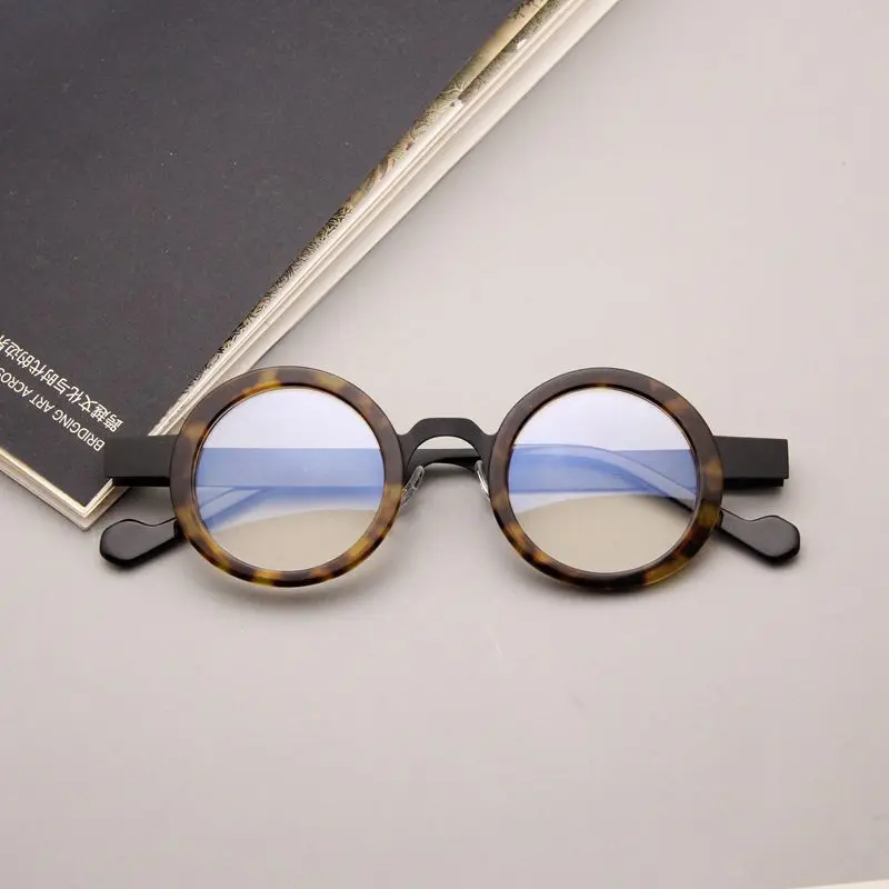 

High Diopter Full Rim Metal Acetate Optical Frame Prescription Round Spectacle Myopia Stylish Vintage Eye Glasses 40mm Wide