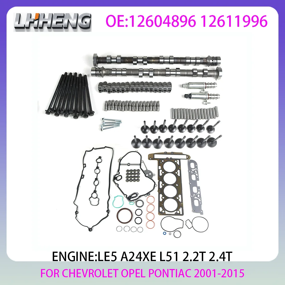 Camshaft and Cylinder Head Rebuild Kit For CHEVROKET OPEL PONTIAC BUICK VAUXHALL 2.2L 2.4L 2.2 2.4 L T L4 GAS 01-15 LE5 L61 LE9