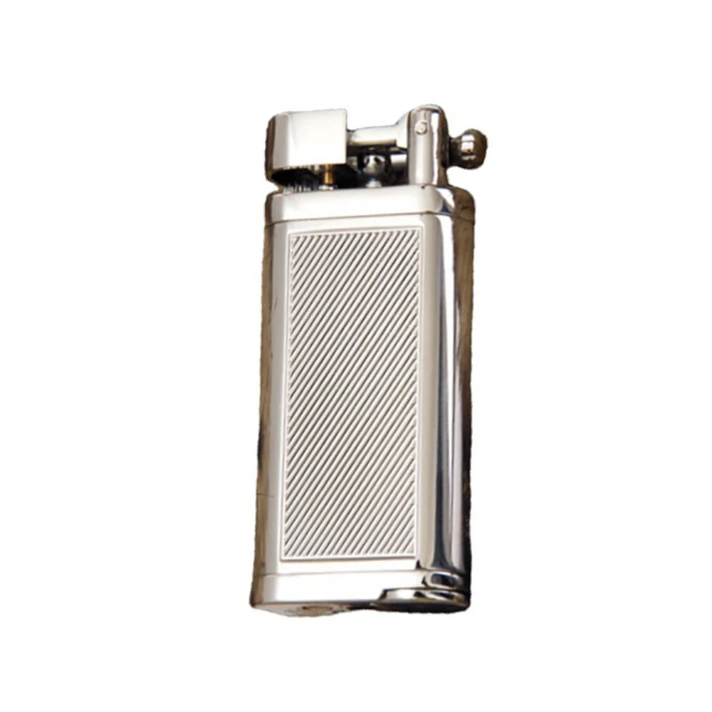 Zinc Alloy Metal Pipe Gas Lighter Refillable Cigarette Lighter Butane Oblique Briquet Gadgets