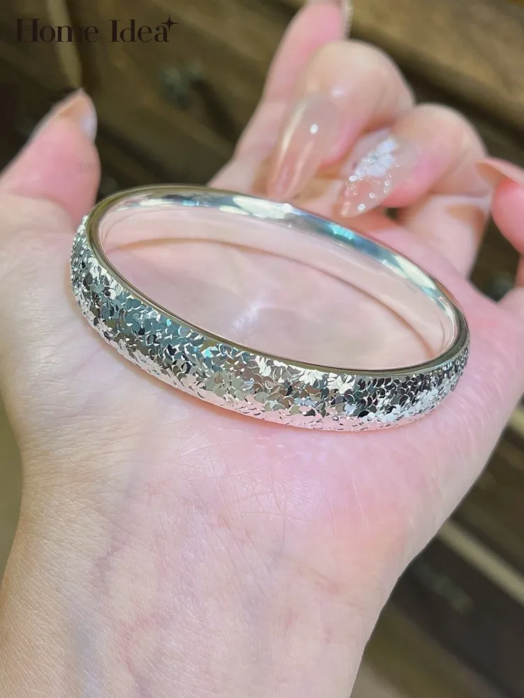 

Высококачественный блестящий браслет из стерлингового серебра, женские модные ювелирные изделия, подарок на годовщину для женщин, браслеты из чистого серебра 999 пробы