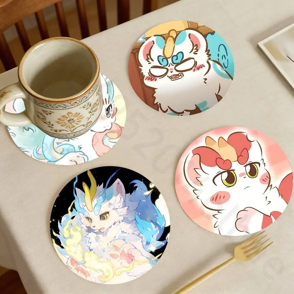 

Furry Fabulous Beasts Wooden Theme Desktop Heat Mats Home Decor Coffee Mug Coasters For Office Restaurant