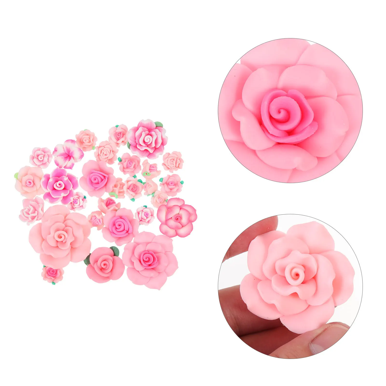 

28Pcs Polymer Clay Flower Charms 3D Simulation Flower Embellishments DIY Accessories Phone Case Decor Craft Ornaments Creative