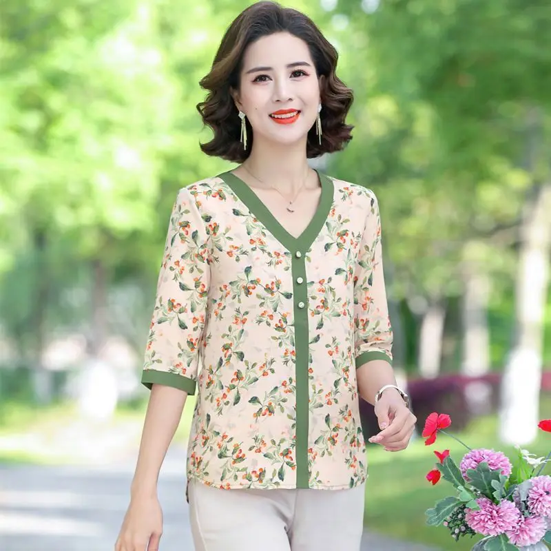 ママスーツ おしゃれ Tシャツ トップス 高級中高年 レディース 花柄 シフォンシャツ 2点セット