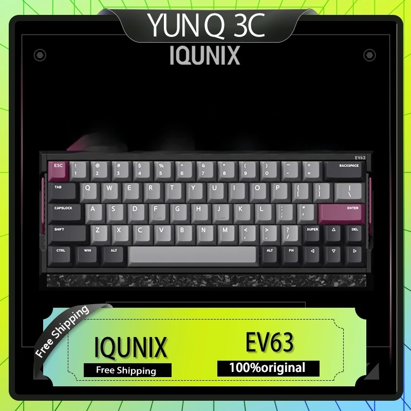 

IQUNIX EV63 клавиатура с магнитной осью, проводная клавиатура RGB, изготовленный на заказ магнитный нефритовый Pro-переключатель, электронная спортивная игровая клавиатура Valorant