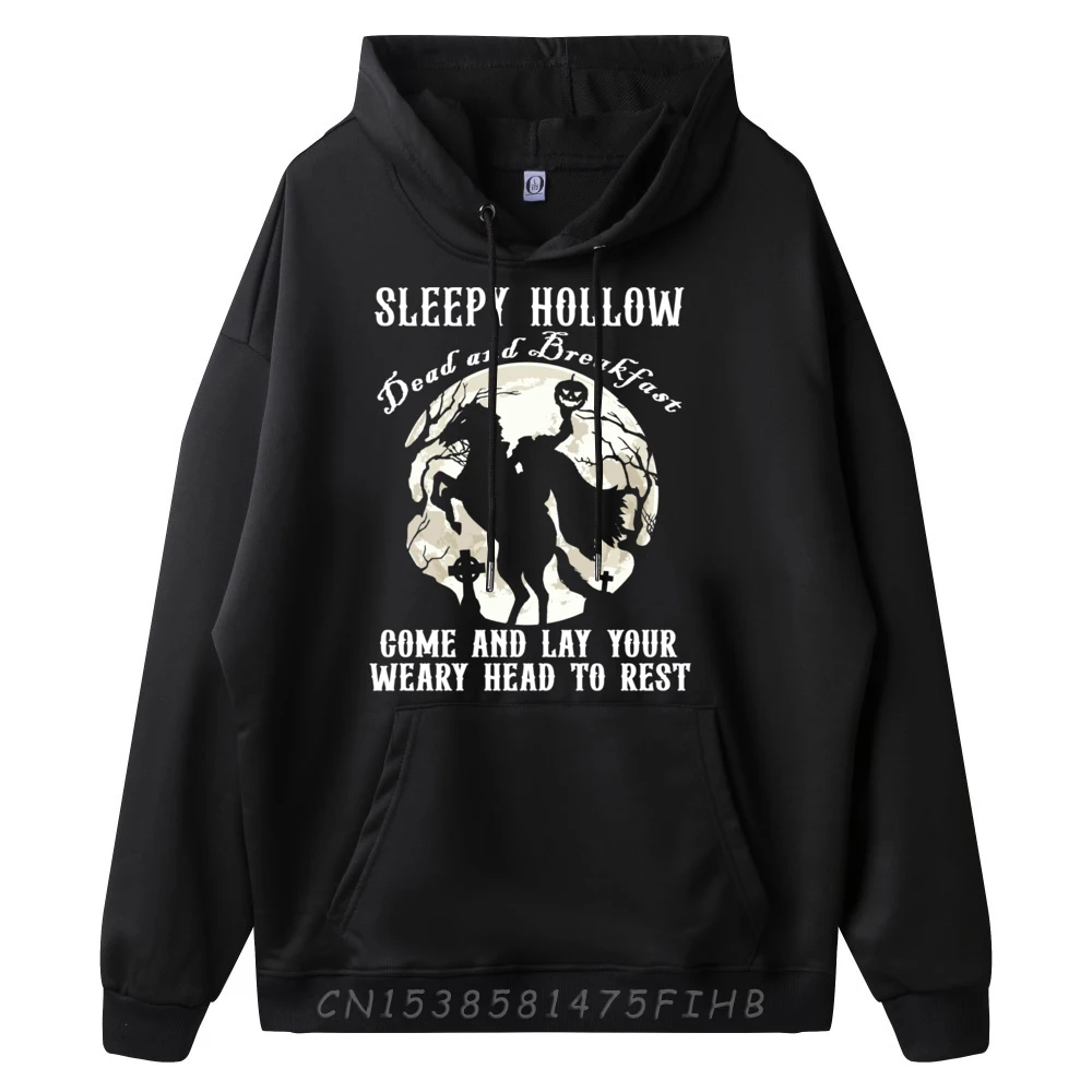 Funny Halloween Sleepy Hollows Dead Breakfast Graphic Sweatshirts Men Polyester Fiber Mens Designer Clothes National Flag Day