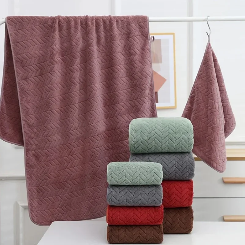 High quality thick coral velvet bath towels, soft and absorbent towels, sports beach towels for home and hotel use