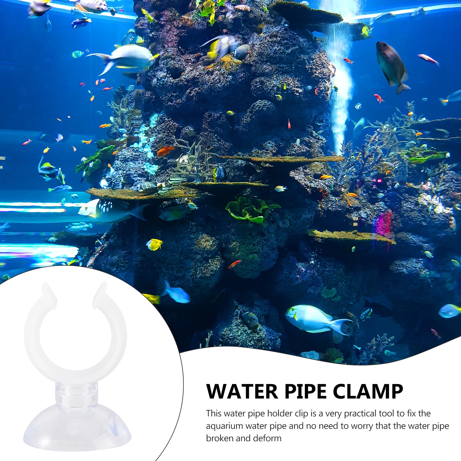 

6Pcs Suction Cup Design Acrylic Pipe Holder Aquarium Water Pipe Clip Fish Tank Clamp 20mm