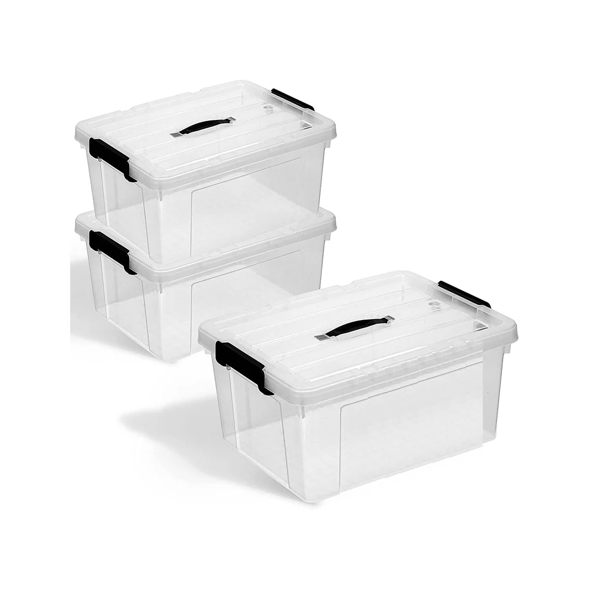 

Storage Boxes with Lids, 3, Modern Stacking Boxes for Organisation and Storage, Extremely