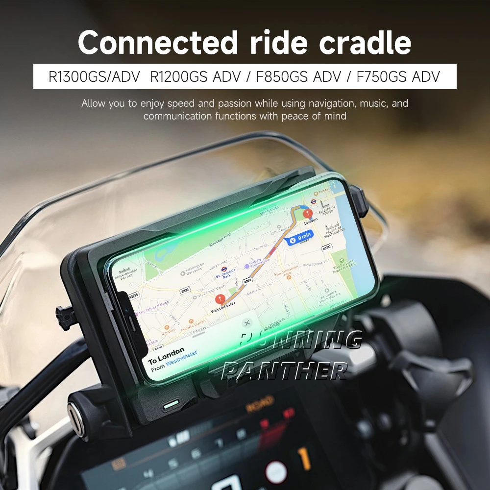 For BMW R1300GS R1200GS F850GS F750GS New Motorcycle Accessories Phone Holder Wireless Charger Fast Charging Navigation Bracket