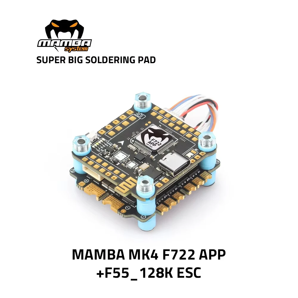 Diatone MAMBA F722 APP MK4 WIFI/DJI Flight Controller Stack F7 45A/55A/65A 128K BLHeli32 ESC 6S 4 in1 Dshot1200 Brushless ESC