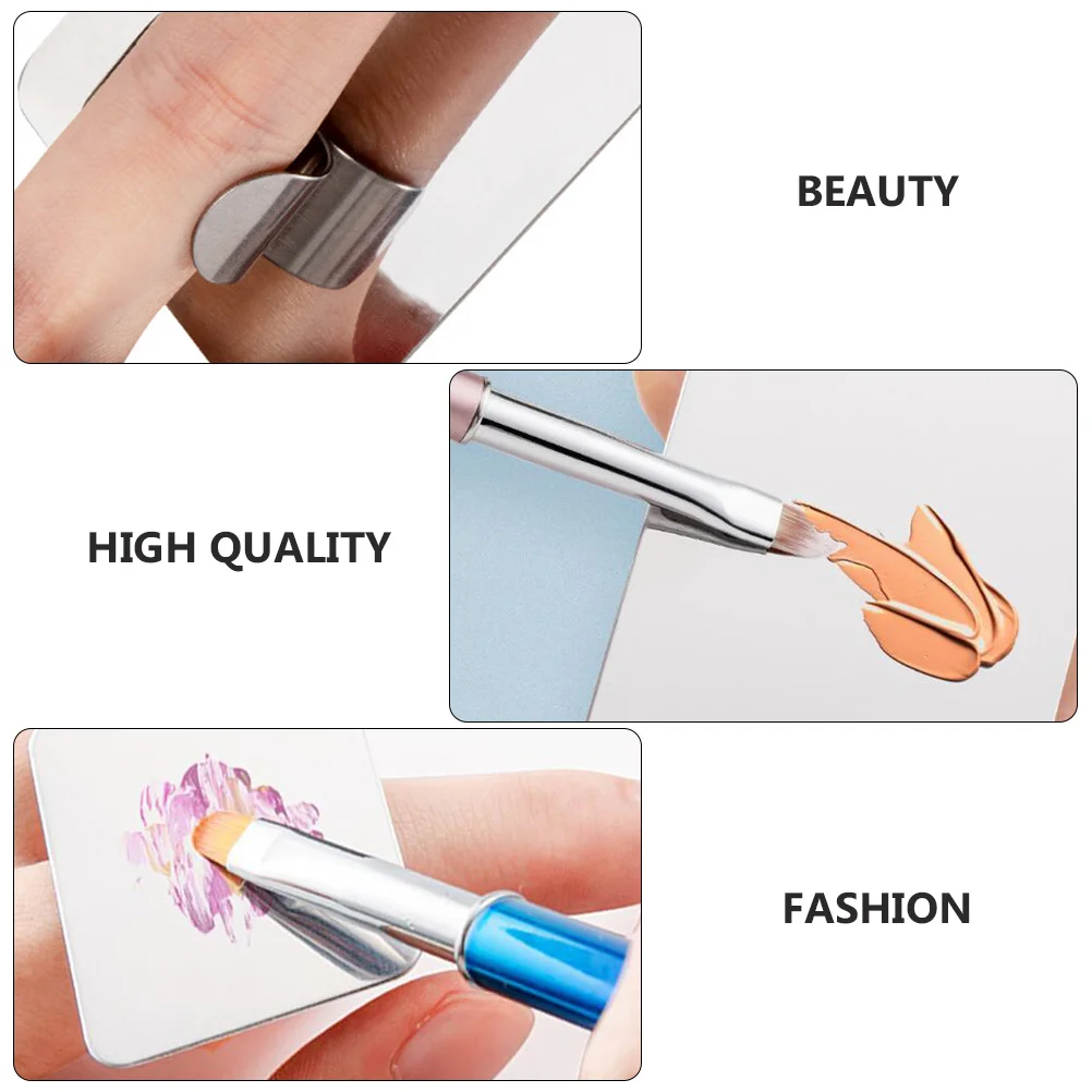 2 комплекта из нержавеющей стали, лоток для смешивания ногтей, палитра, сделай сам, цветная пластина, маникюрная палетка, принадлежности для макияжа, профессиональный набор