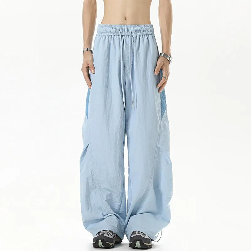 

Dopamine Cool Color Blocked Модные брендовые широкие спортивные брюки для уличных танцев в стиле хип-хоп Летние тонкие быстросохнущие парашютные заряды Pa