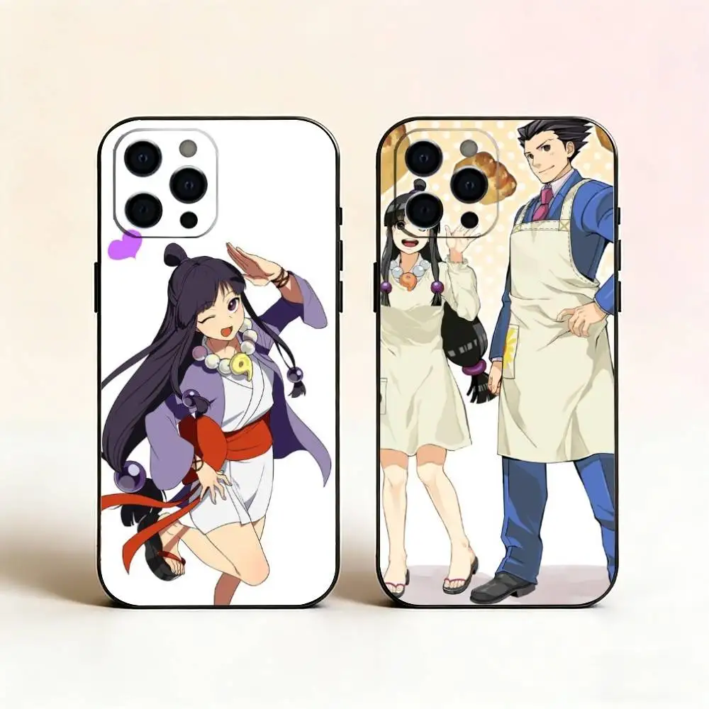 Coque de téléphone Anime Ace A- Attorney pour iPhone 17, 16, 15, 14, 13, 12, 11 Plus, Pro Max, autres, Housse souple noire