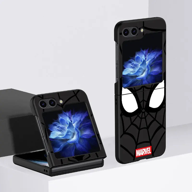 phone case for Samsung Galaxy Z Flip 5 Z Flip4 5G Z Flip 3 ZFlip5 3 4 Hard ZFlip3 funda Black Cover Marvel Red Amazing Spiderman