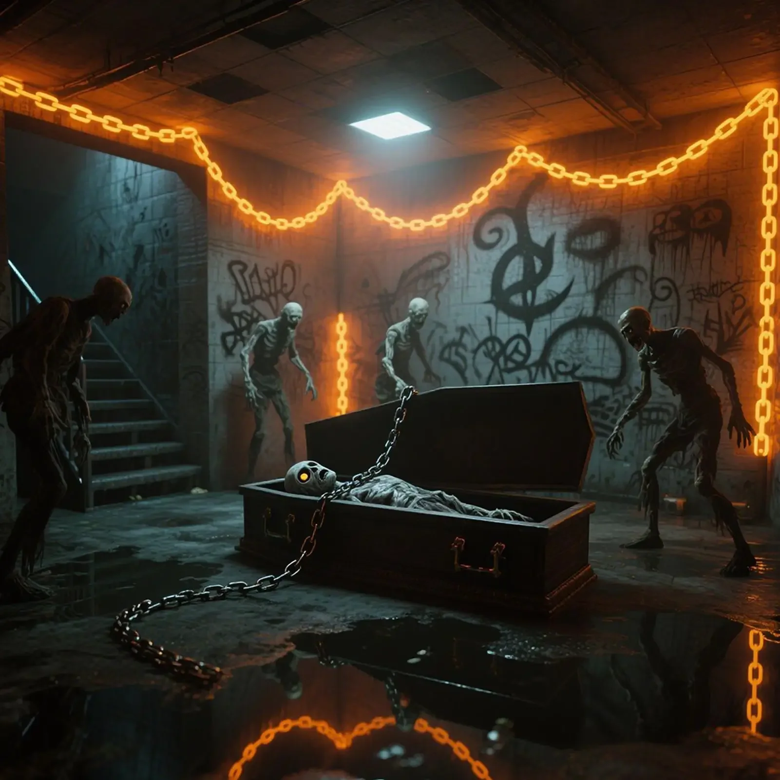 Halloween String Lights 8 Modes Timer Chain Shape Lawn Lights Holiday Lighting Ghost Festival Decoration for Pathway Door