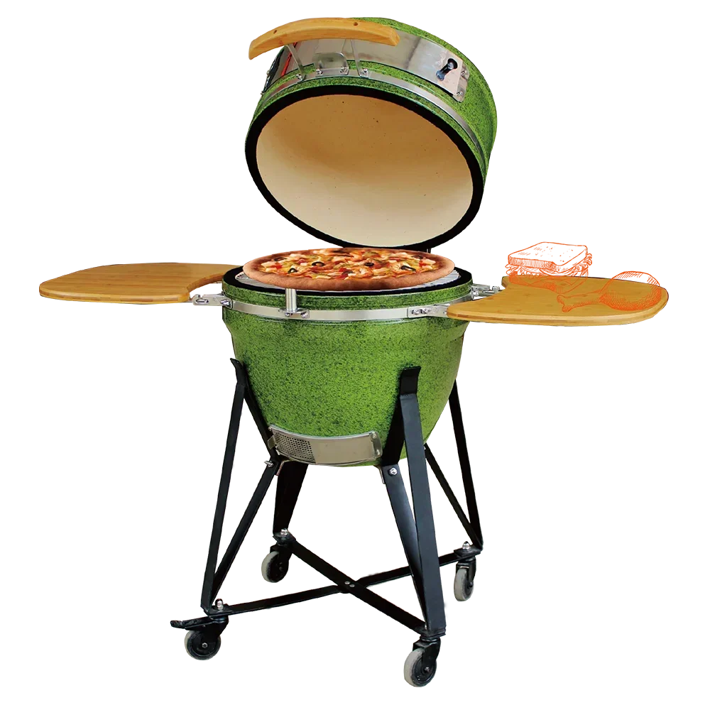 

Новое поступление, Новое поступление, зеленое яйцо, 21-дюймовый керамический гриль Камадо, уличная печь для пиццы высокого давления для пеллетного топлива для использования на кухне