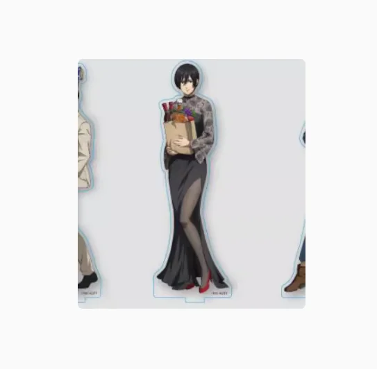 Anime Attack on Titan Eren Jager Mikasa Ackerman Stand Figure Acrylic Model Plate Cosplay Collection Desktop Decor