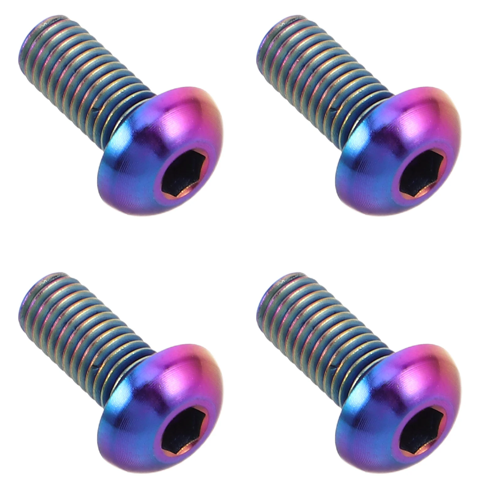

4Pcs M5 Hexagonal Bike Water Bottle Cage Bolts Weather Resistant Titanium Alloy Replacement Screws for Bicycle Kettle Holder