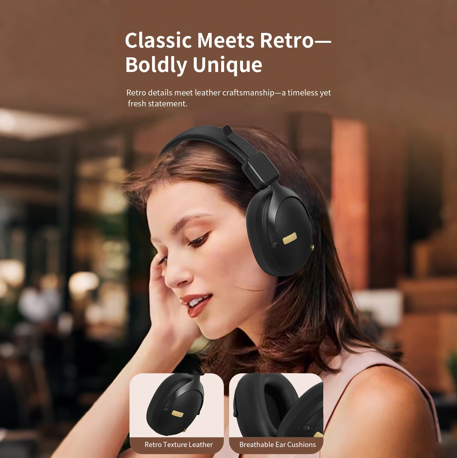 

For Sooyn SY-M12 LZ-C19 gaming headset Usage time 8 hour color Brown black High resolution sound quality ANC ENC noise reduction
