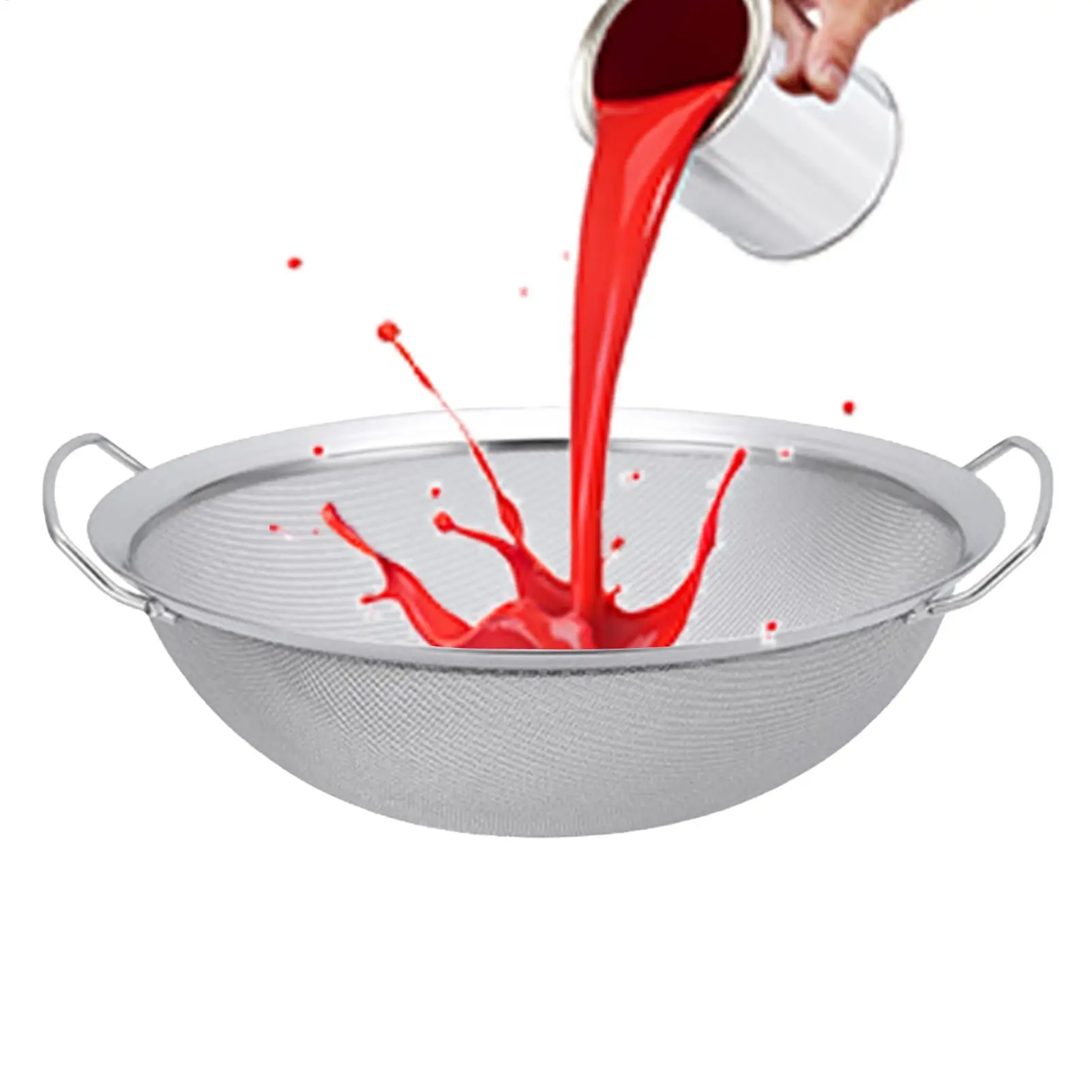 60 Mesh Stainless Steel Round Sifter Fine Mesh Strainer Paint Bucket Filter Tool Emulsion Strainer and Funnel Filter with Handle