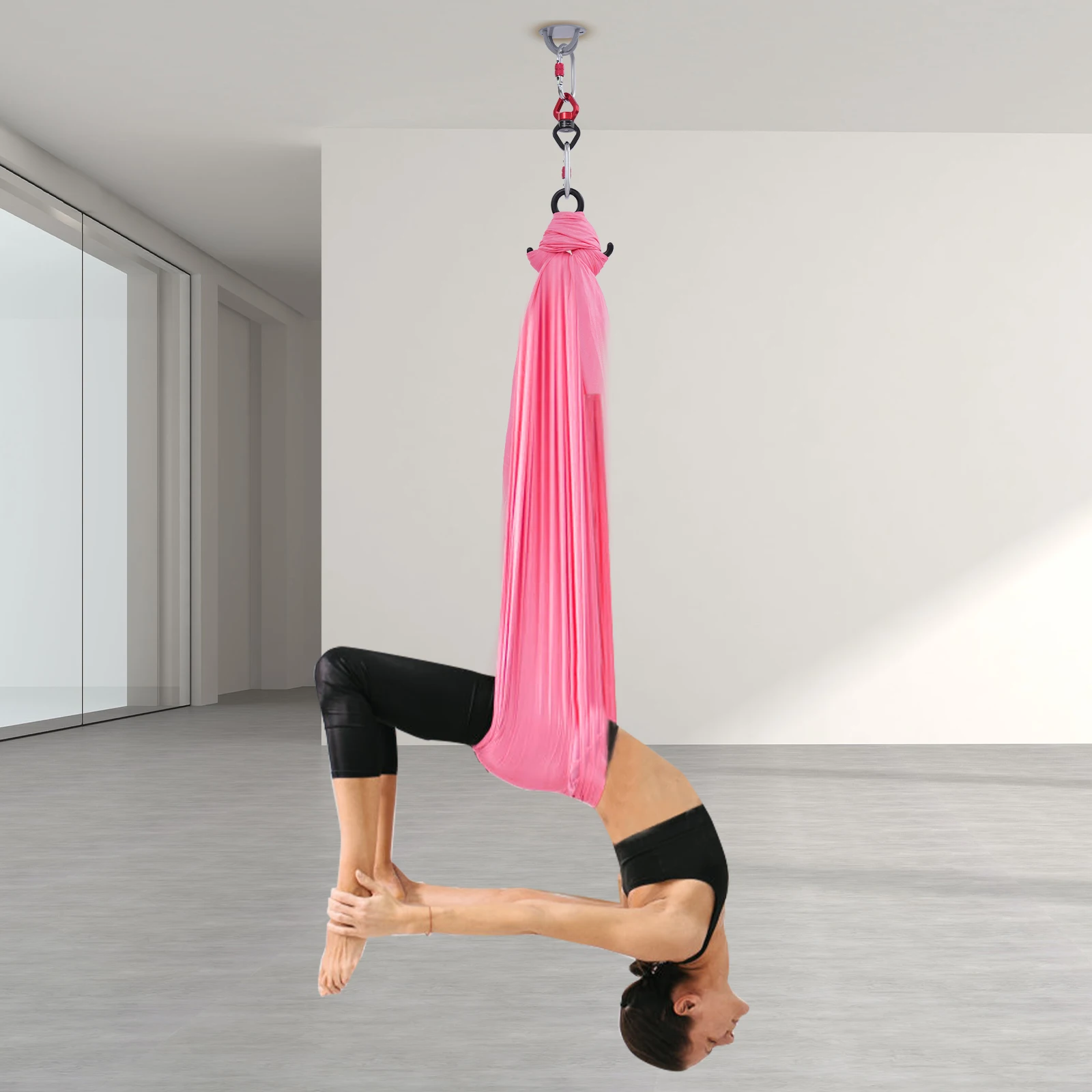 

2.8M Aerial Silks Aerial Yoga Hammock Yoga Practice Satin Full Rigging Hardware Safety 500kg Load Capacity for Gym Yoga Room